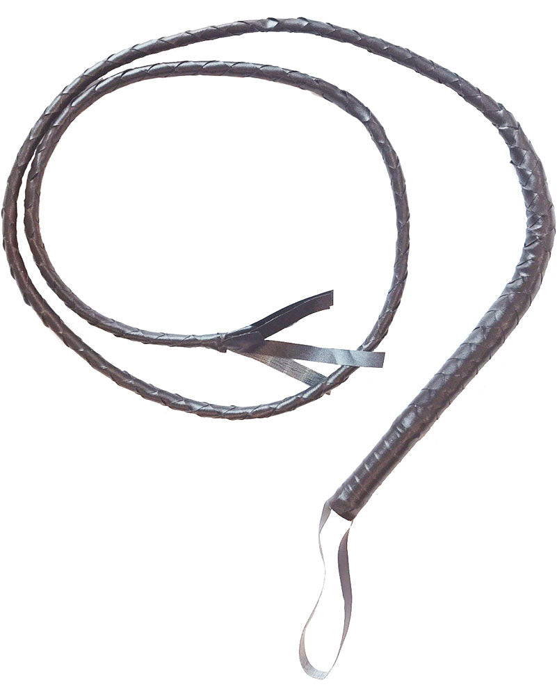 Brown Leather Look Whip Costume Prop 1.8m
