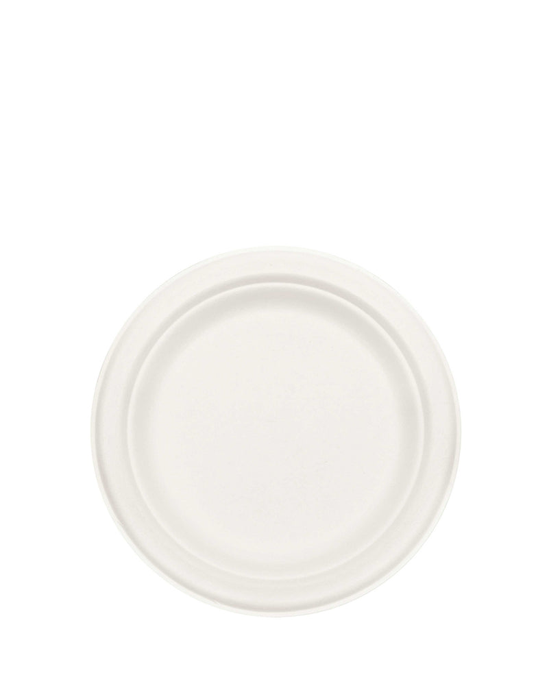 White Eco Sugar Cane 17cm Round Plates Pack of 50