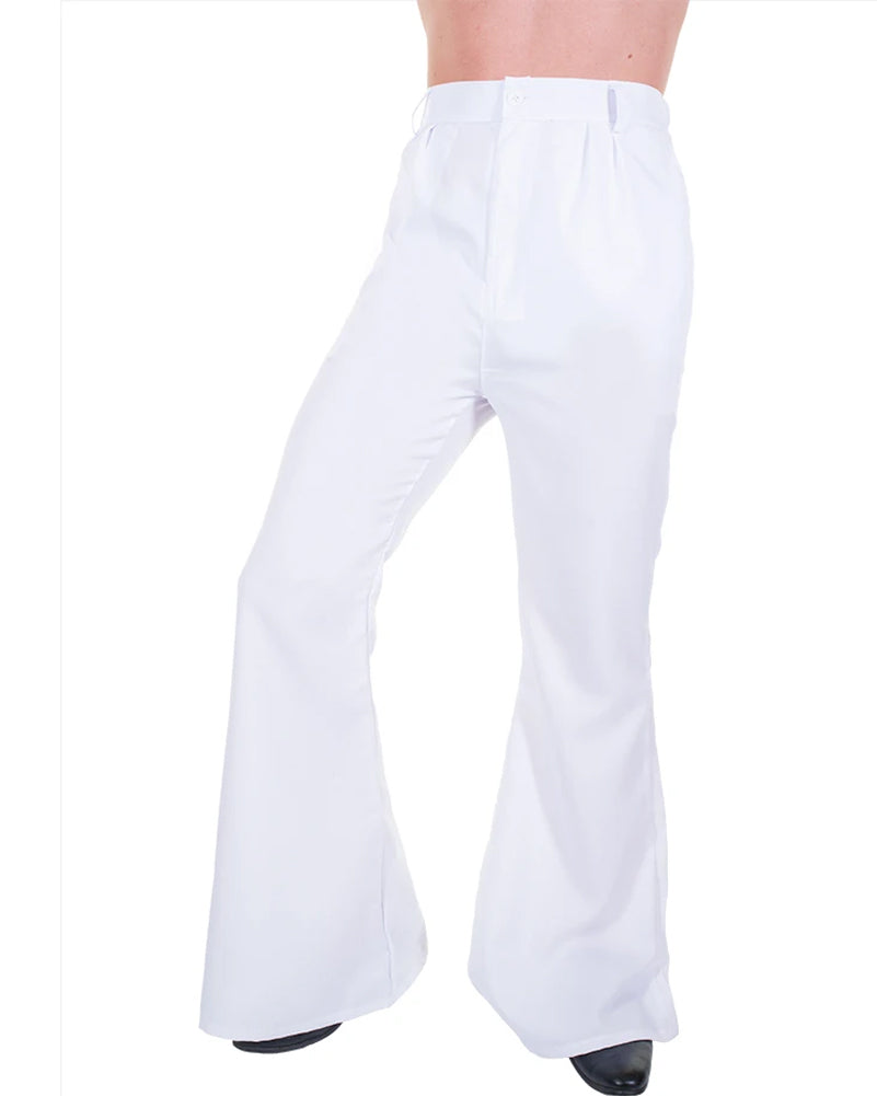 70s White Flare Mens Pants