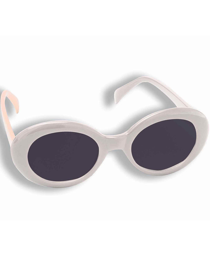 70s White Mod Tinted Glasses