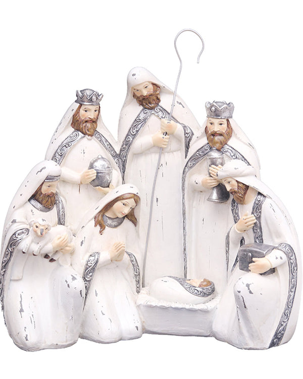 Christmas White Nativity Set 30cm