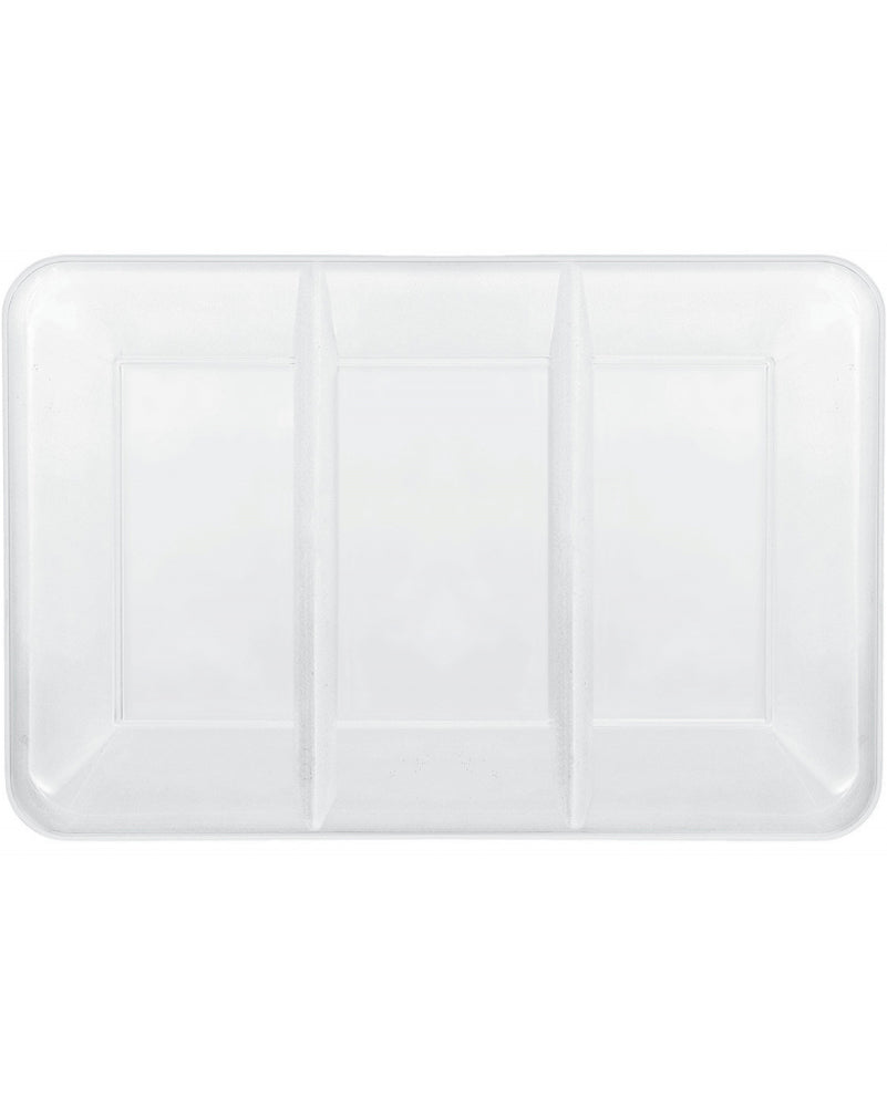 White Rectangular Plastic Compartment Tray 35cm