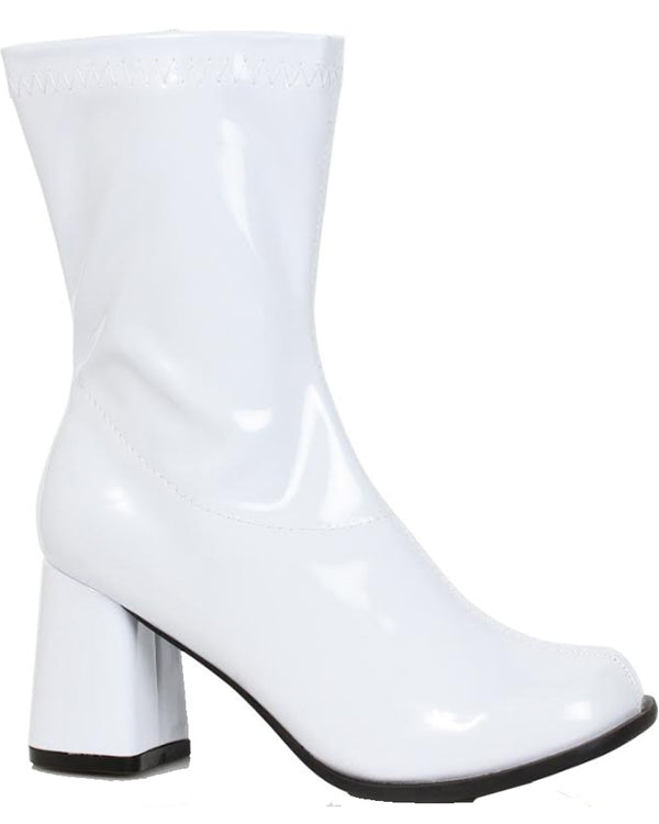 White Womens Go Go Ankle Boots