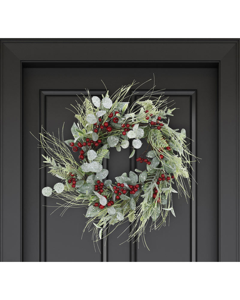 Wild Eucalyptus Berry Christmas Wreath 50cm
