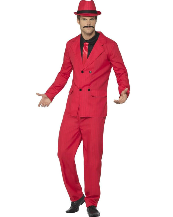 20s Zoot Suit Red Gangster Mens Costume