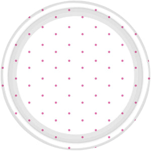 Bright Pink Dots 17cm Round Paper Plates Pack of 8