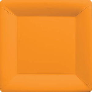 Orange 17cm Square Paper Plates Pack of 20