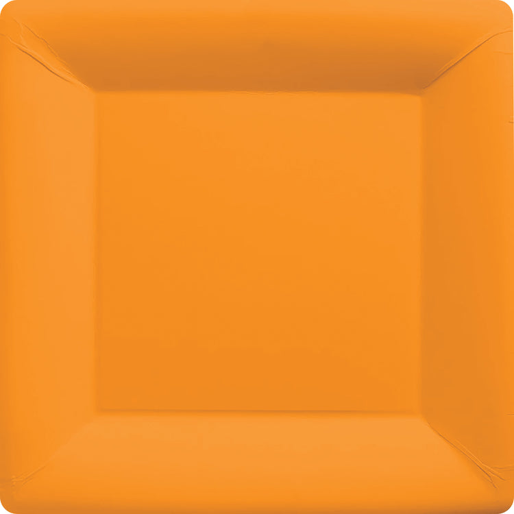 Orange 17cm Square Paper Plates Pack of 20