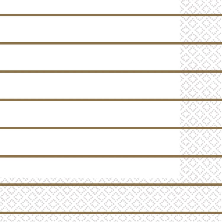 Gold Stripes 2ply Lunch Napkins Pack of 16