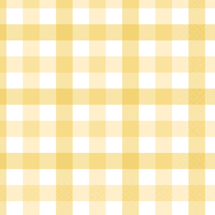 Gingham Lunch Napkin FSC Pastel Yellow