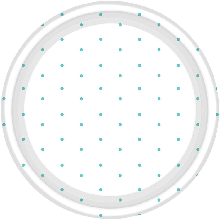 Robins Egg Blue Dots 17cm Round Paper Plates Pack of 8