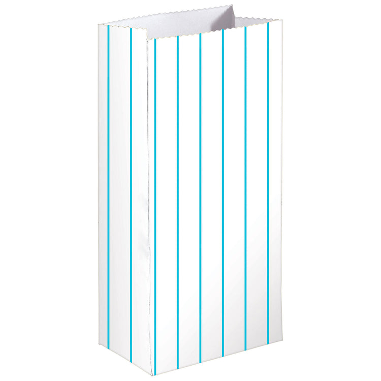 Stripe Paper Treat Bags Caribbean Blue