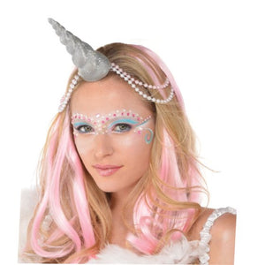 Silver Glittered Unicorn Horn
