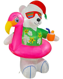 Bear with Flamingo Pool Float Christmas Lawn Inflatable 1.8m