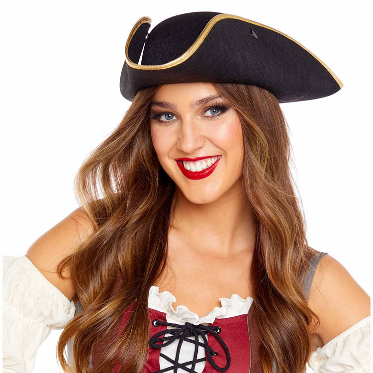 Black and Gold Pirate Hat