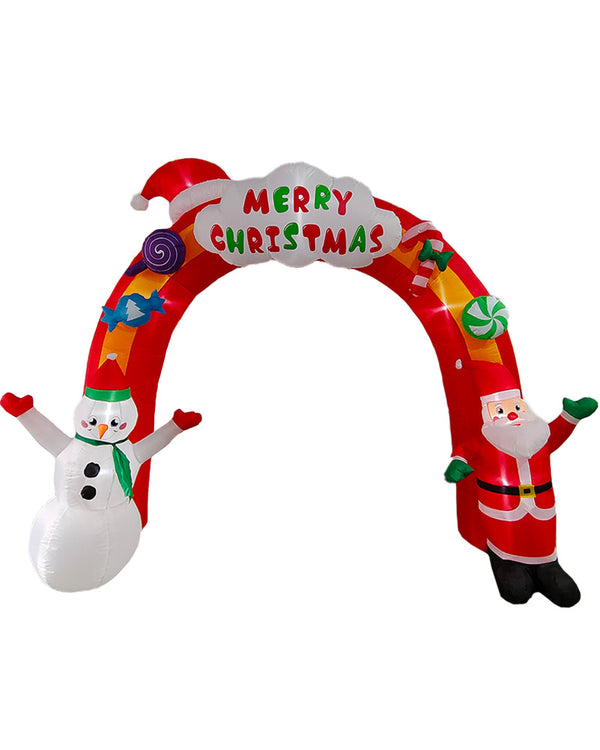 Merry Christmas Santa Snowman Arch Lawn Inflatable 2.7m