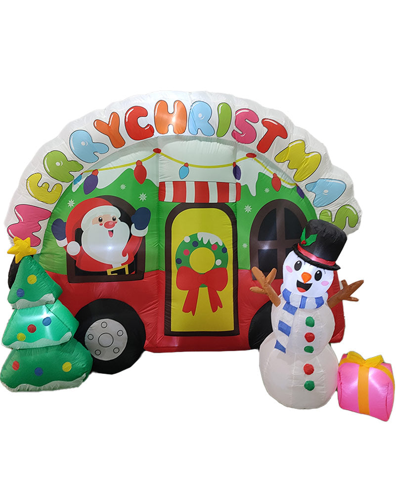 Santa Campervan Christmas Lawn Inflatable 2.4m