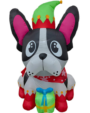 Santa Hat French Bulldog Christmas Lawn Inflatable 1.5m