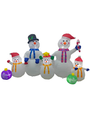 Snowmen with Baubles Christmas Lawn Inflatable 2.4m