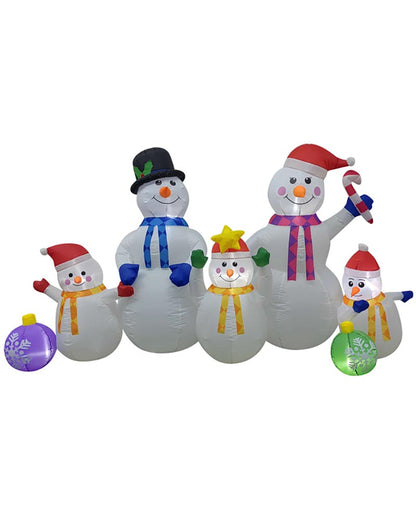 Snowmen with Baubles Christmas Lawn Inflatable 2.4m