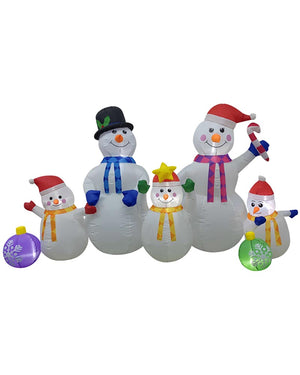 Snowmen with Baubles Christmas Lawn Inflatable 2.4m