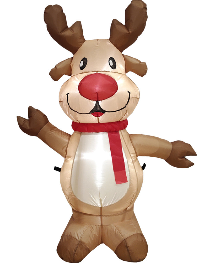 LED Reindeer with Red Scarf Christmas Lawn Inflatable 1.2m
