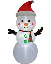 LED Snowman with Santa Hat Christmas Lawn Inflatable 1.2m