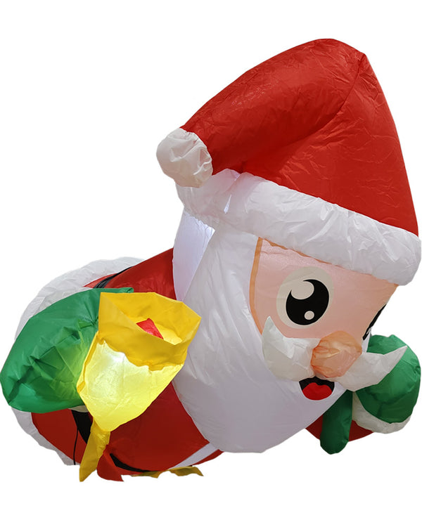LED Santa With Bell Inflatable Christmas Window Decoration 1.2m