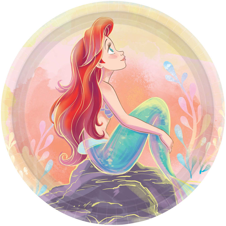 The Little Mermaid 18cm Round Paper Plates Pack of 8