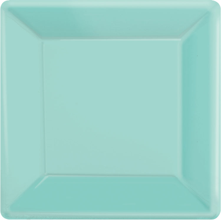 Robins Egg Blue 23cm Square Paper Plates Pack of 20