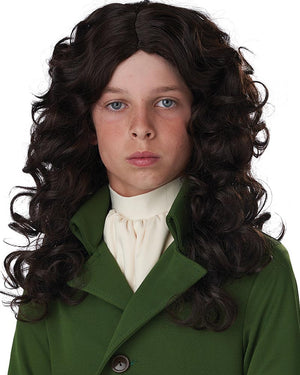 17th Century Cavalier Long Brown Child Wig