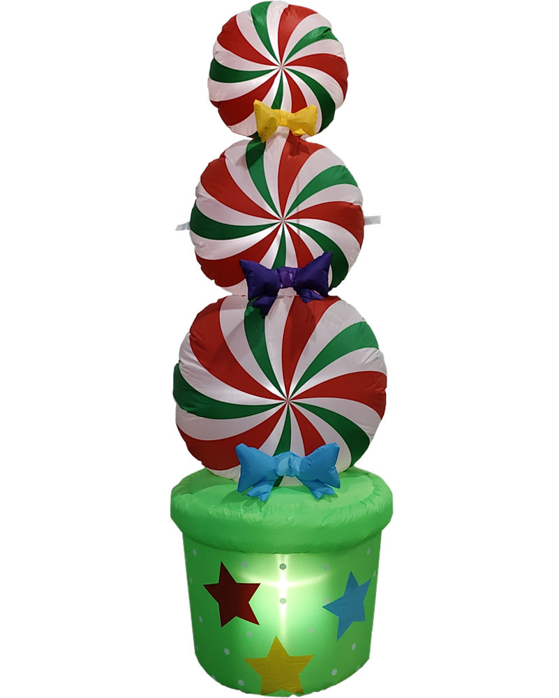 LED Peppermint Candy Christmas Lawn Inflatable 1.8m