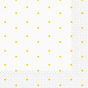 Sunshine Yellow Dots 2ply Beverage Napkins Pack of 16