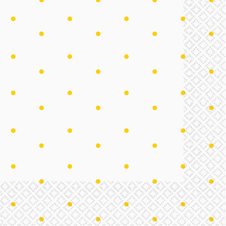 Sunshine Yellow Dots 2ply Beverage Napkins Pack of 16