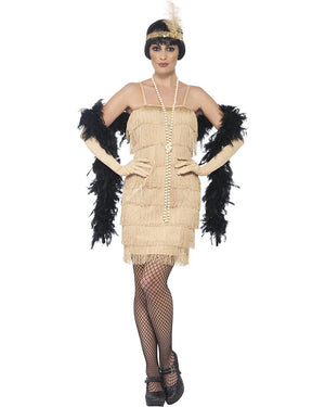 20s Gold Flapper Womens Costume