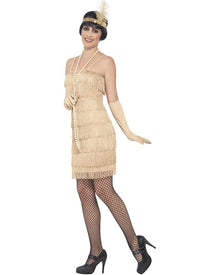 20s Gold Flapper Womens Costume