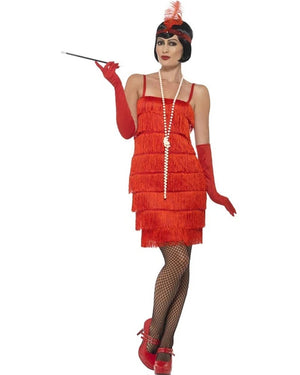 20s Rose Red Flapper Womens Costume