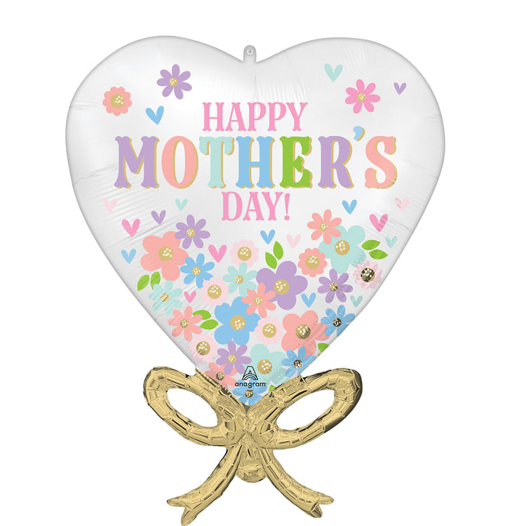 SuperShape Satin Happy Mothers Day Daisy Chain Bow Foil Balloon