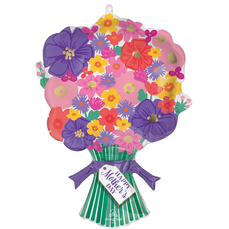 SuperShape Happy Mothers Day Sweet Floral Bouquet Foil Balloon