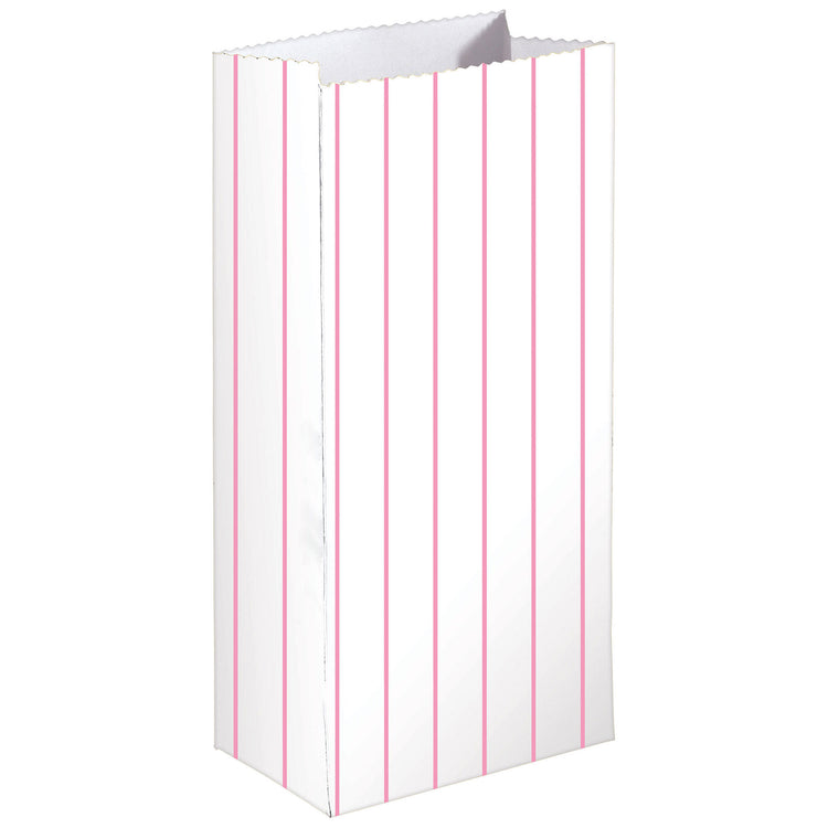 Stripe Paper Treat Bags New Pink