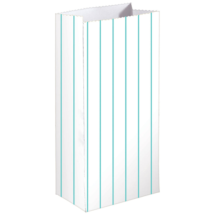 Stripe Paper Treat Bags Robins Egg Blue