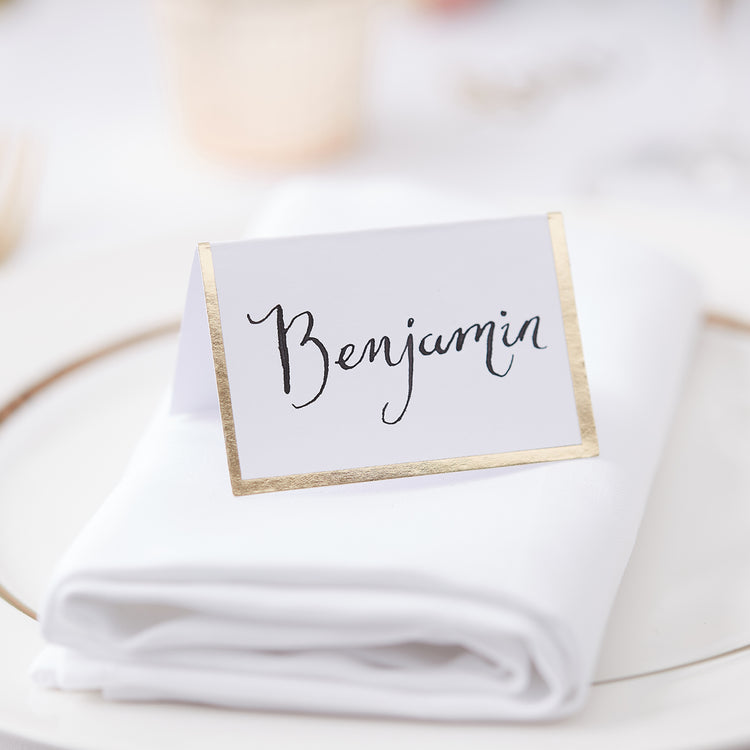 Gold Wedding Place Cards
