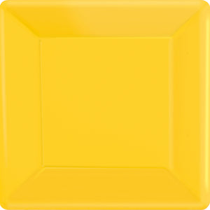 Sunshine Yellow 17cm Square Paper Plates Pack of 20