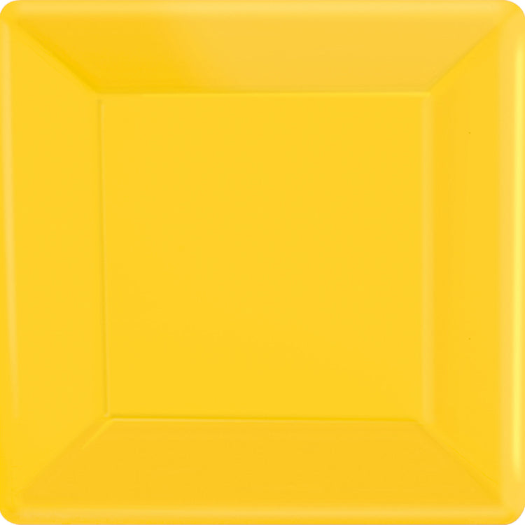 Sunshine Yellow 17cm Square Paper Plates Pack of 20