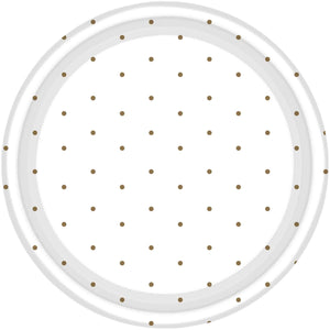 Gold Dots 17cm Round Paper Plates Pack of 8