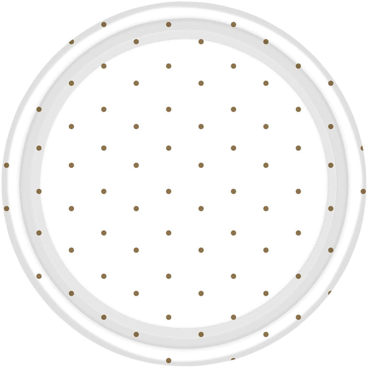 Gold Dots 17cm Round Paper Plates Pack of 8