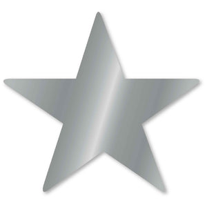 Silver Foil Star Cutouts Pack of 5