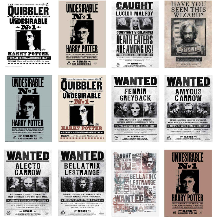 Harry Potter Wanted Poster Cutouts Pack of 12