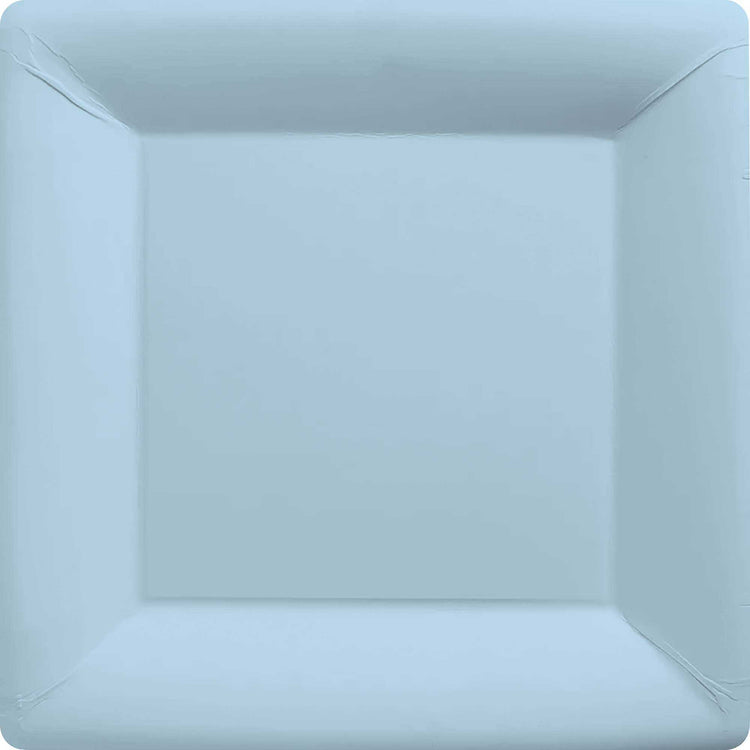 Pastel Blue 17cm Square Paper Plates Pack of 20