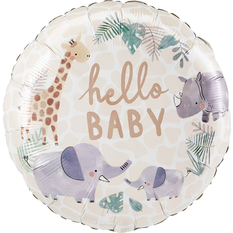 45cm Standard HX Hello Baby Soft Jungle Baby Foil Balloon